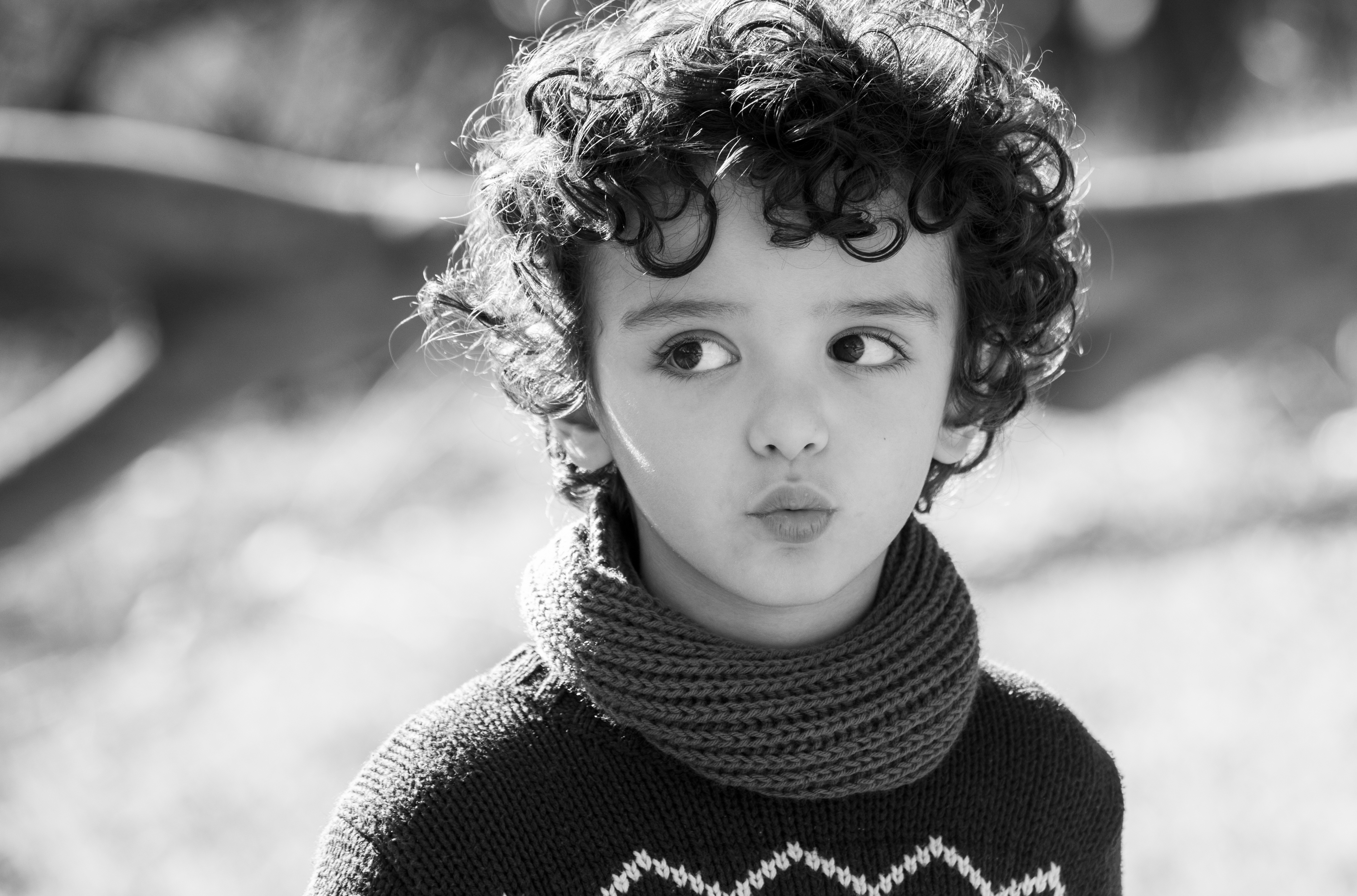 Child with curly hair